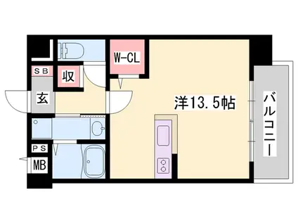 メゾン ハピネスⅡ(ワンルーム/2階)の間取り写真