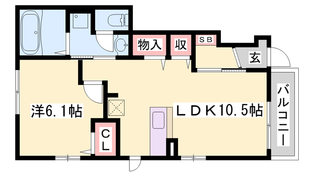 ダンディライオンⅢーB(1LDK/1階)の間取り写真