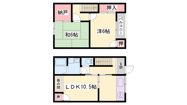 ハイツ小田和(2LDK/2階)の間取り写真