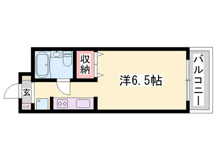 ジュネス北在家(1K/2階)の間取り写真