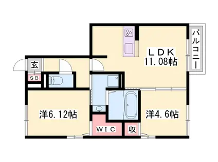 レジデンス北野Ⅱ(2LDK/1階)の間取り写真