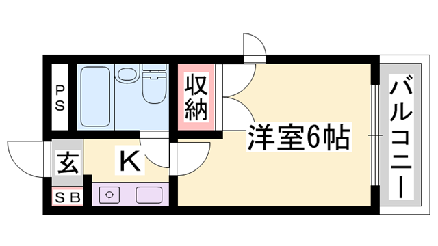 カレッジ北八代(1K/3階)の間取り写真