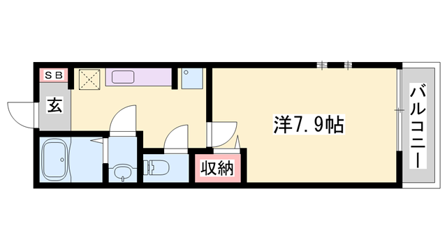 アラモードF Ⅱ(1K/2階)の間取り写真