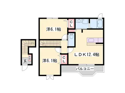 グランツメゾン(2LDK/2階)の間取り写真