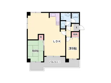 ノアズ・アーク(2LDK/4階)の間取り写真