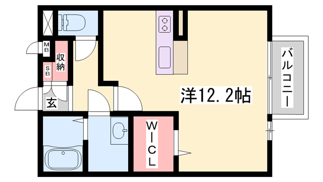 ベルクール大塚(ワンルーム/1階)の間取り写真