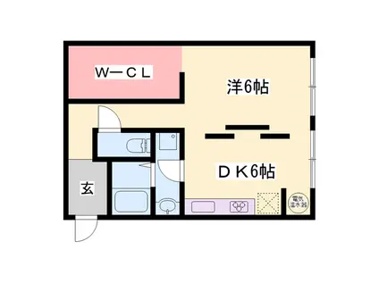 奥野ビル(1DK/4階)の間取り写真