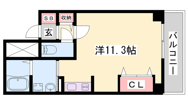 TKD北条口(ワンルーム/8階)の間取り写真