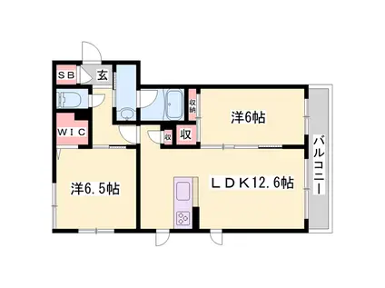 シャーメゾン・クライム(2LDK/2階)の間取り写真