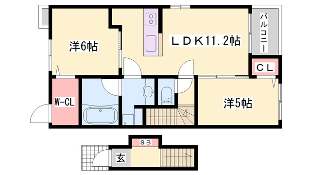 ファイン コルソⅤ(2LDK/2階)の間取り写真
