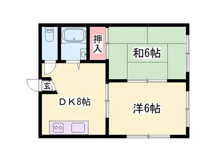 ハイツ二番館(2DK/2階)の間取り写真