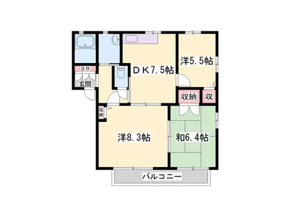 グランシード中島(3DK/1階)の間取り写真