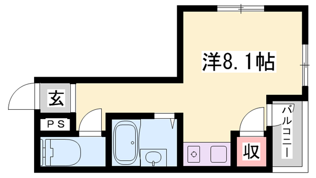 メゾン京口(ワンルーム/2階)の間取り写真