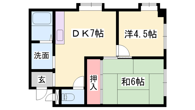 アーク早瀬(2DK/3階)の間取り写真