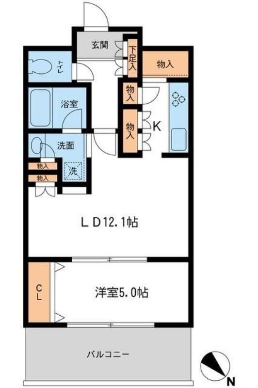 メトロタワー山下町(2LDK/13階)の間取り写真