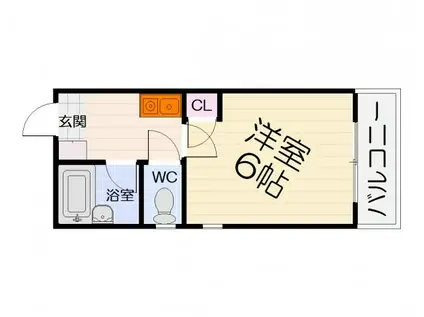 南海電鉄南海本線 諏訪ノ森駅 徒歩9分 3階建 築35年(1K/3階)の間取り写真