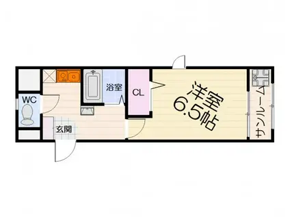 南海電鉄高師浜支線 高師浜駅 徒歩12分 5階建 築26年(1K/3階)の間取り写真