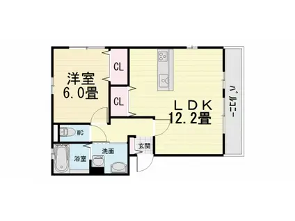 リヴィエール諏訪森(1LDK/3階)の間取り写真