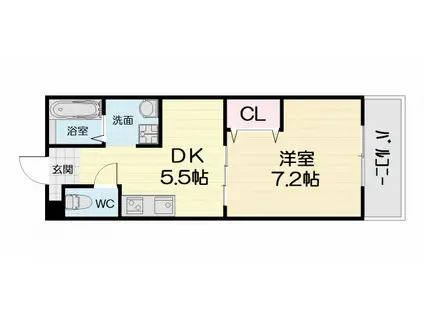 南海電鉄南海本線 羽衣駅 徒歩5分 2階建 築19年(1DK/1階)の間取り写真