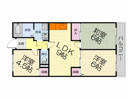 南海電鉄泉北線 深井駅 徒歩27分 3階建 築30年(3LDK/3階)の間取り写真