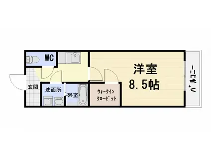 阪和線 富木駅 徒歩13分 3階建 築16年(1K/1階)の間取り写真