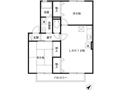 南海電鉄泉北線 深井駅 徒歩17分 2階建 築28年(2LDK/2階)の間取り写真