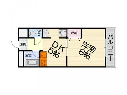 南海電鉄南海本線 泉大津駅 徒歩5分 3階建 築28年(1DK/3階)の間取り写真