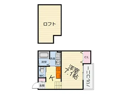 南海電鉄南海本線 石津川駅 徒歩4分 2階建 築10年(1K/2階)の間取り写真