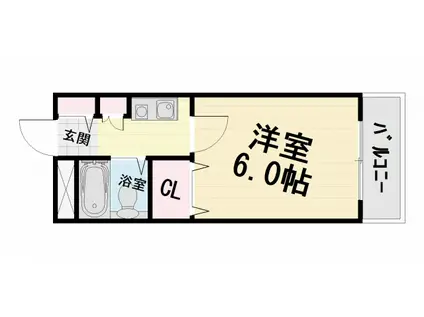 南海電鉄南海本線 浜寺公園駅 徒歩14分 3階建 築36年(1K/1階)の間取り写真