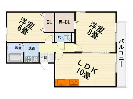 南海電鉄南海本線 泉大津駅 徒歩7分 3階建 築30年(2LDK/3階)の間取り写真