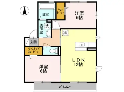 南海電鉄泉北線 深井駅 徒歩22分 2階建 築15年(2LDK/2階)の間取り写真