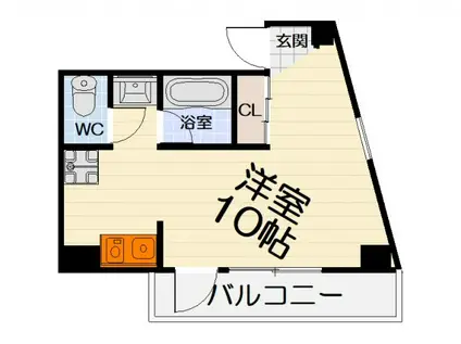 南海電鉄南海本線 高石駅 徒歩7分 3階建 築9年(1K/2階)の間取り写真