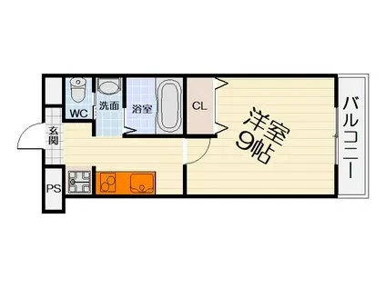 南海電鉄南海本線 高石駅 徒歩4分 3階建 築8年(1K/1階)の間取り写真