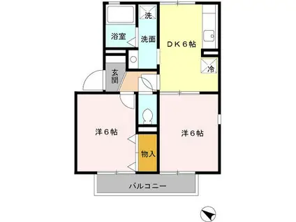 南海電鉄南海本線 泉大津駅 徒歩14分 2階建 築26年(2DK/2階)の間取り写真