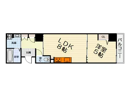 阪和線 鳳駅 徒歩12分 10階建 築6年(1LDK/3階)の間取り写真