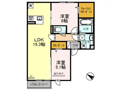 南海電鉄南海本線 羽衣駅 徒歩13分 2階建 築7年(2LDK/2階)の間取り写真