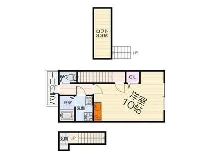 南海電鉄泉北線 深井駅 徒歩25分 2階建 築6年(ワンルーム/2階)の間取り写真