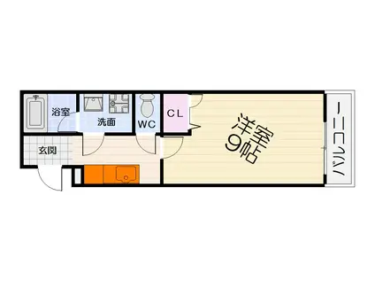 南海電鉄南海本線 諏訪ノ森駅 徒歩8分 2階建 築20年(1K/2階)の間取り写真