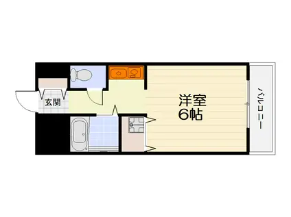 南海電鉄南海本線 松ノ浜駅 徒歩11分 5階建 築36年(1K/5階)の間取り写真