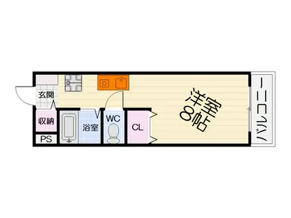 南海電鉄泉北線 深井駅 徒歩23分 3階建 築29年(ワンルーム/3階)の間取り写真