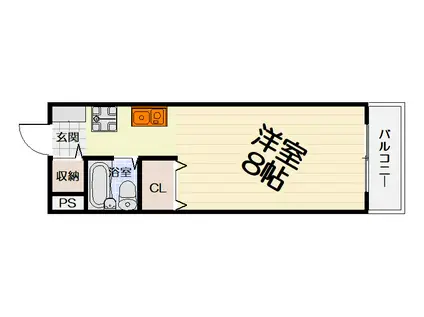 南海電鉄泉北線 深井駅 徒歩23分 3階建 築29年(ワンルーム/1階)の間取り写真