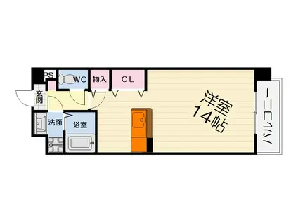 南海電鉄南海本線 北助松駅 徒歩10分 3階建 築17年(ワンルーム/2階)の間取り写真