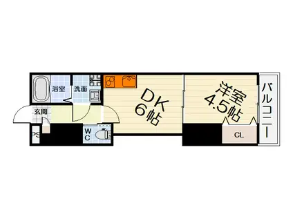 南海電鉄南海本線 羽衣駅 徒歩8分 3階建 築7年(1DK/2階)の間取り写真