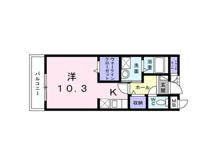 阪和線 和泉府中駅 徒歩13分 4階建 築22年(1K/3階)の間取り写真
