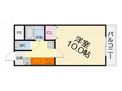 南海電鉄泉北線 深井駅 徒歩15分 3階建 築21年(1K/1階)の間取り写真