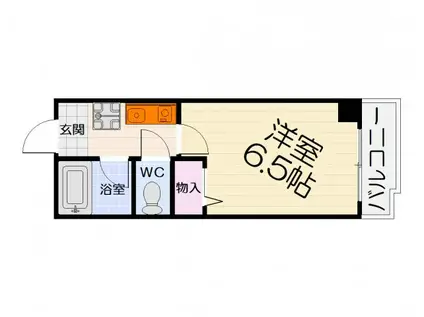 南海電鉄南海本線 泉大津駅 徒歩7分 8階建 築30年(1K/5階)の間取り写真