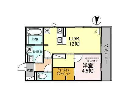 南海電鉄泉北線 深井駅 徒歩23分 3階建 築4年(1LDK/2階)の間取り写真