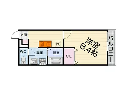 南海電鉄南海本線 北助松駅 徒歩7分 2階建 築21年(1K/1階)の間取り写真