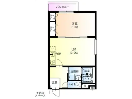 南海電鉄南海本線 石津川駅 徒歩4分 3階建 築4年(1LDK/3階)の間取り写真