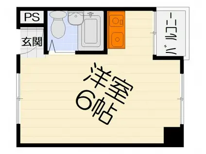 南海電鉄南海本線 泉大津駅 徒歩6分 5階建 築34年(ワンルーム/3階)の間取り写真